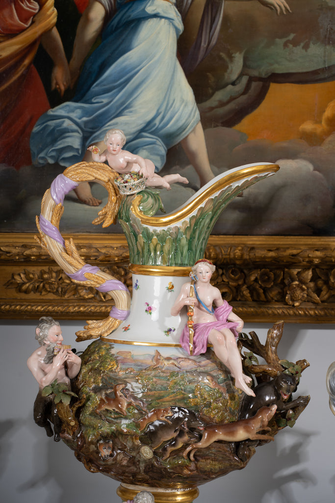 FOUR MEISSEN EWERS EMBLEMATIC OF THE ELEMENTS