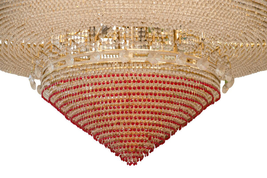 A GRAND CONTINENTAL PALACE-SIZE CUT CRYSTAL CHANDELIER