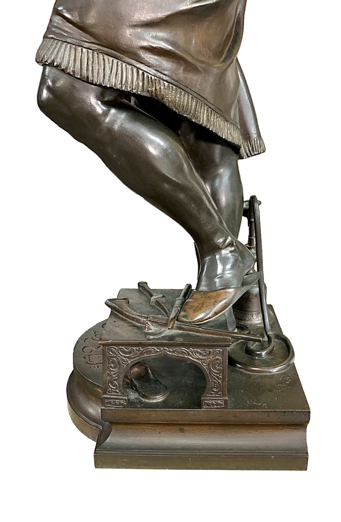 FRENCH BRONZE SCULPTURE 'LE MARCHAND D'ARMES TURC' BY G. GUEYTON