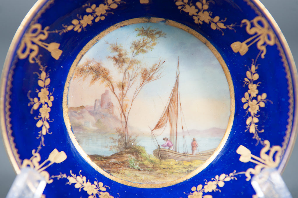 A Fine 19th Century Hand-painted Sevres Porcelain Cabinet Plate & Saucer