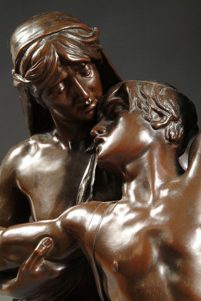 FRENCH PATINATED BRONZE SCULPTURE TITLED 'GLORIA PATRIA' BY EUGENE MARIOTON