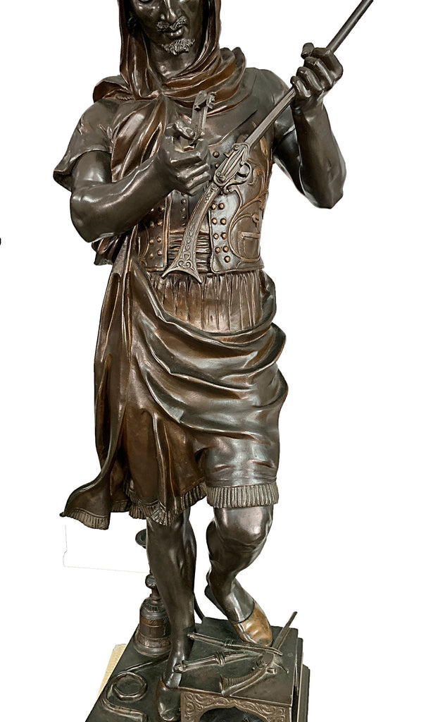 FRENCH BRONZE SCULPTURE 'LE MARCHAND D'ARMES TURC' BY G. GUEYTON