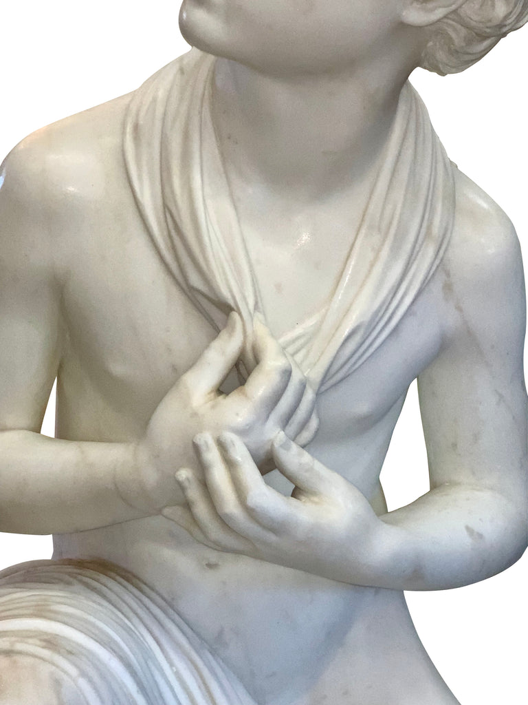 AN ITALIAN MARBLE FIGURE OF THE 'SONOF WILLIAM TELL' BY PASQUALE ROMANELLI