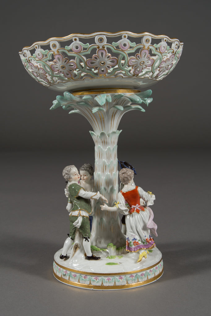 A Meissen Porcelain Figural Reticulated Compote/Circa 1900